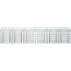 vidaXL Cama elevada de gavión 2 pcs Plateado 300 x 50 x 60 cm Outlet