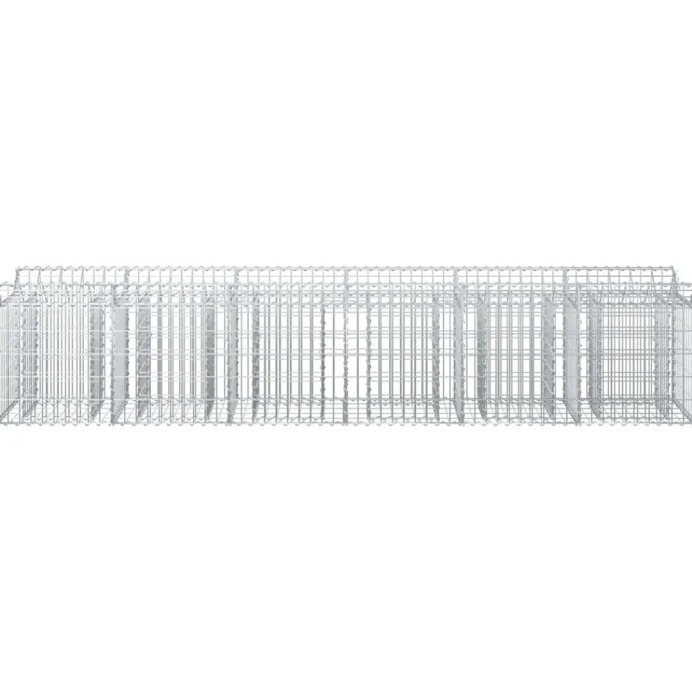 vidaXL Cama elevada de gavión 2 pcs Plateado 300 x 50 x 60 cm Outlet