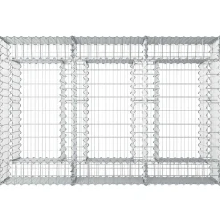 vidaXL Cama elevada de gavión Plateado 150 x 100 x 60 cm Clearance