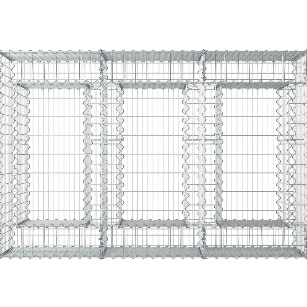 vidaXL Cama elevada de gavión Plateado 150 x 100 x 60 cm Clearance