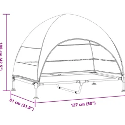 vidaXL Cama Elevada para Perros Manual 127 x 81 x 108 cm Azul marino Discount