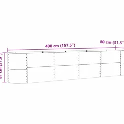 vidaXL Cama elevada 400 x 80 x 81 cm Acero Verde