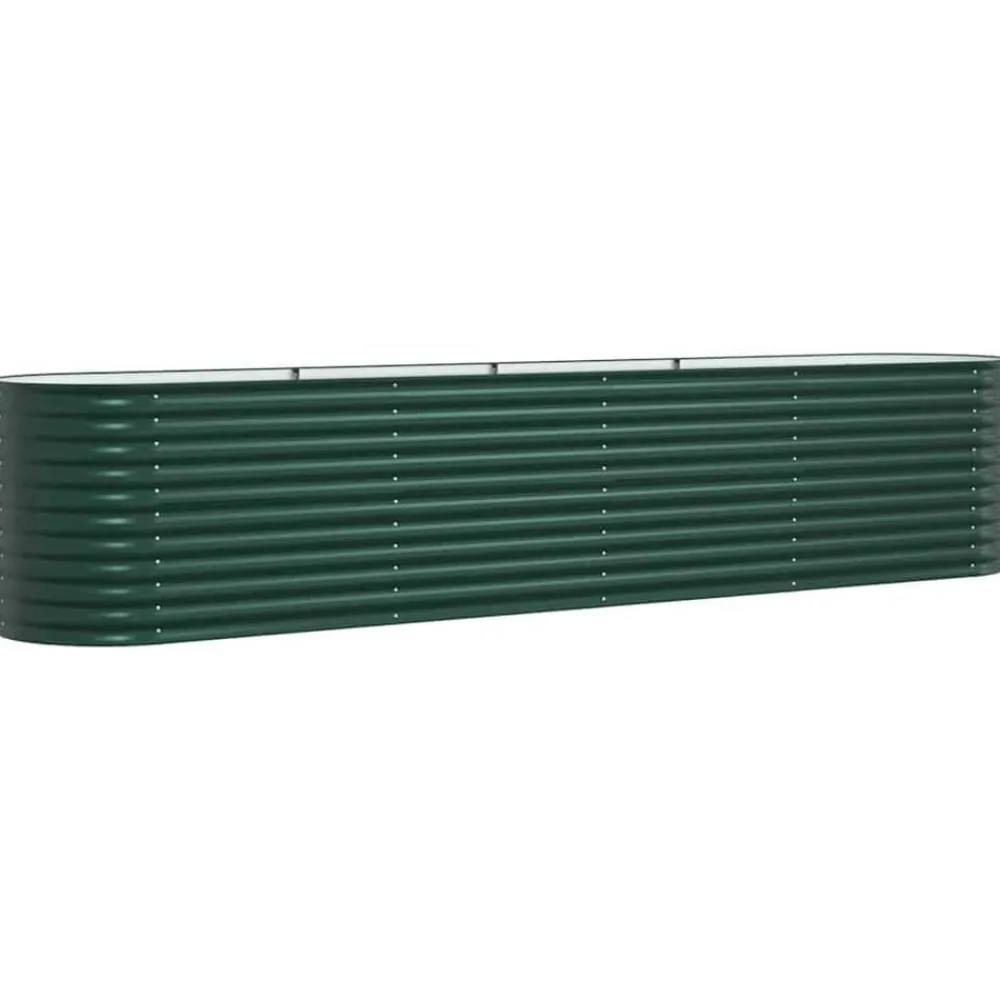 vidaXL Cama elevada 400 x 80 x 81 cm Acero Verde