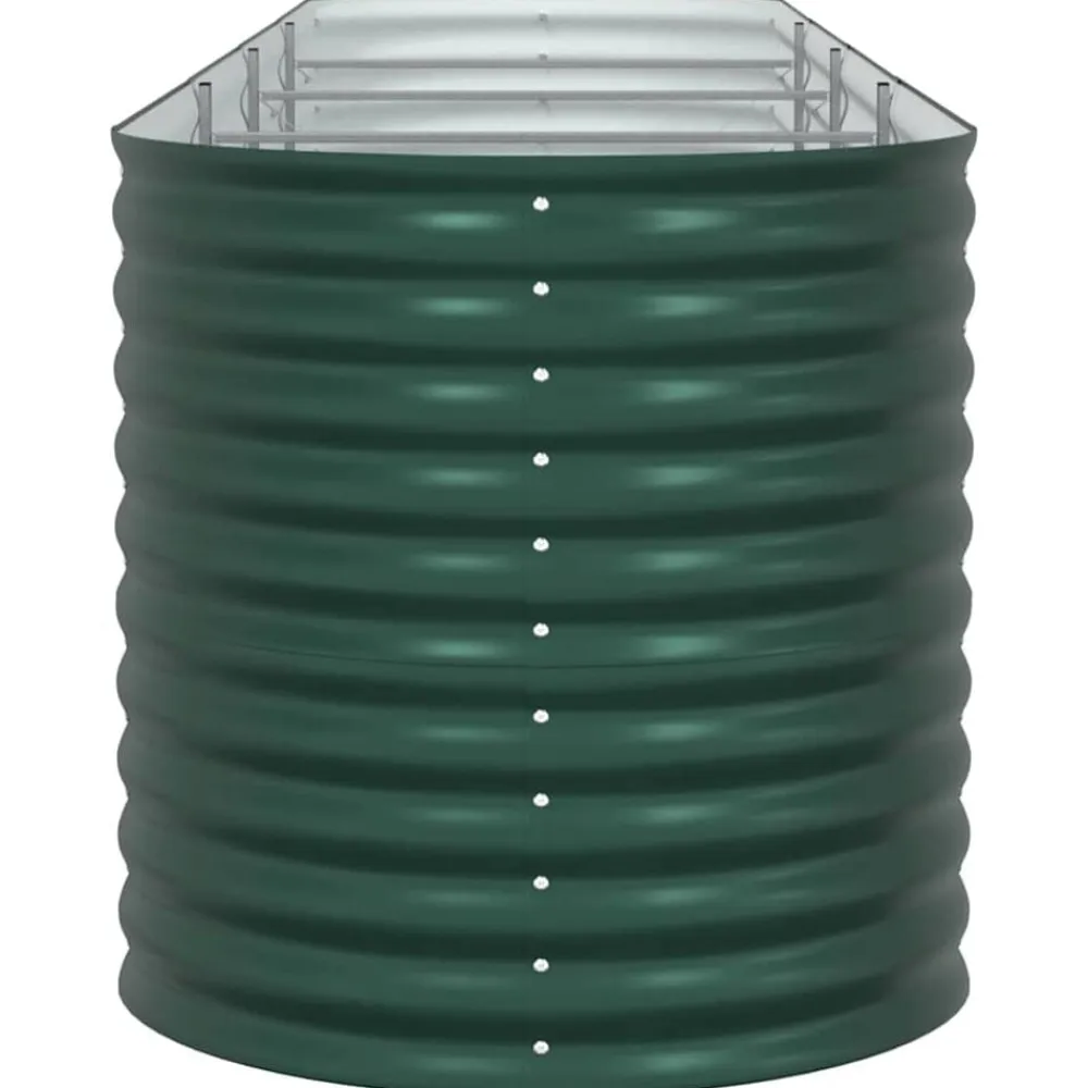 vidaXL Cama elevada 400 x 80 x 81 cm Acero Verde