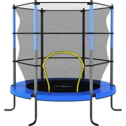 vidaXL Estructuras Para Juegos Al Aire Libre-Cama elástica con red de seguridad redonda 140x160 cm