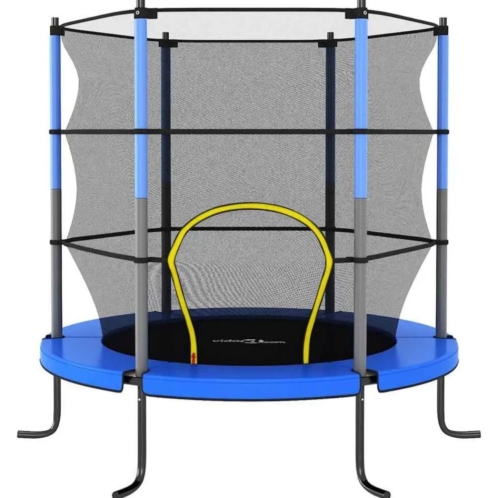 vidaXL Estructuras Para Juegos Al Aire Libre-Cama elástica con red de seguridad redonda 140x160 cm
