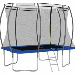 vidaXL Cama elástica rectangular 274x183x76 cm 150 kg Azul Hot
