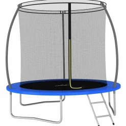 vidaXL Cama elástica redonda 100 kg 244x55 cm Azul