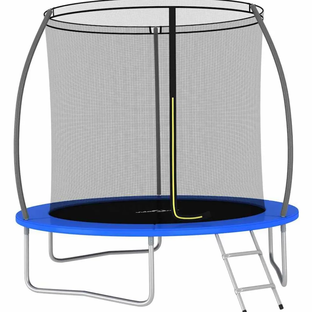 vidaXL Cama elástica redonda 100 kg 244x55 cm Azul