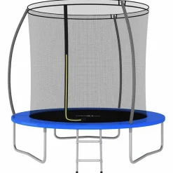 vidaXL Cama elástica redonda 100 kg 244x55 cm Azul