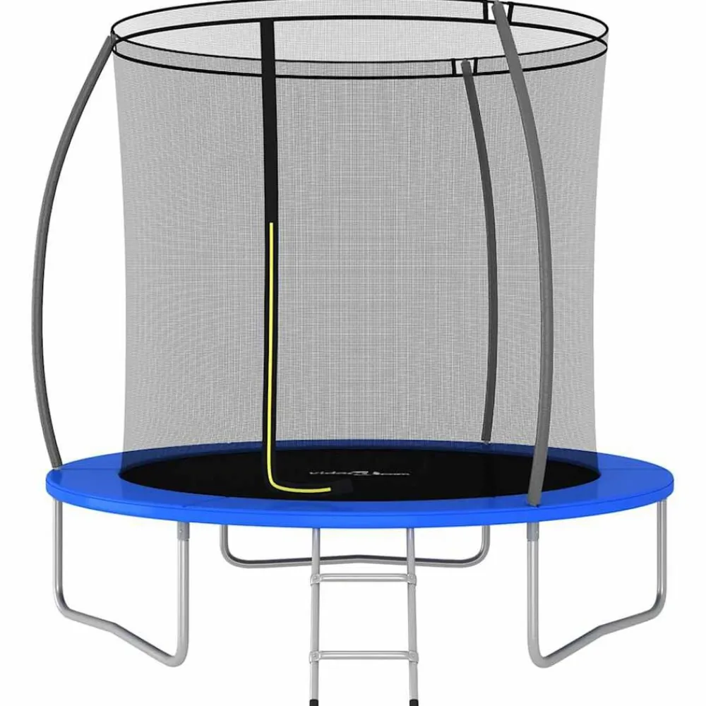 vidaXL Cama elástica redonda 100 kg 244x55 cm Azul