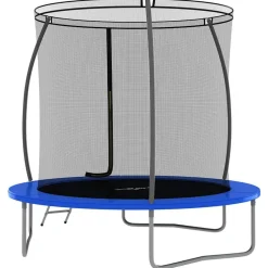 vidaXL Cama elástica redonda 100 kg 244x55 cm Azul