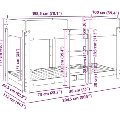 vidaXL Cama Litera para Niños 100 x 200 cm Roble Sonoma Clearance