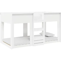 vidaXL Cama Litera para Niños 75 x 190 cm Madera de ingeniería White Clearance