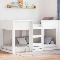 vidaXL Cama Litera para Niños 75 x 190 cm Madera de ingeniería White Clearance