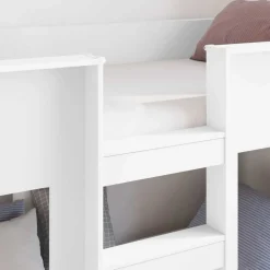 vidaXL Cama Litera para Niños 75 x 190 cm Madera de ingeniería White Clearance