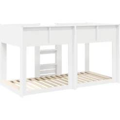 vidaXL Cama Litera para Niños 75 x 190 cm Madera de ingeniería White Clearance