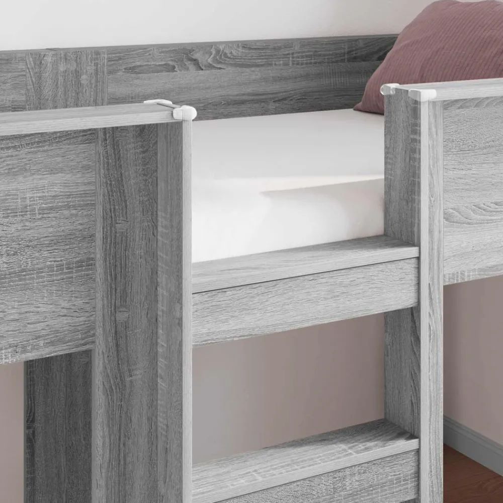 vidaXL Cama Litera para Niños con colchón 100 x 200 cm Gris sonoma Online