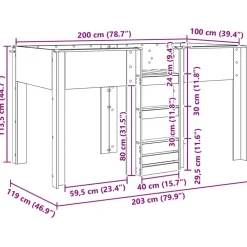 vidaXL Camas Y Accesorios-Cama Litera para Niños 100 x 200 cm Madera de ingeniería