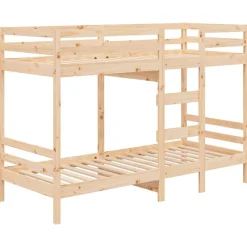 vidaXL Cama litera sin colchón madera maciza de pino 90x200 cm Natural Discount
