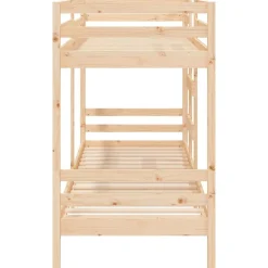 vidaXL Cama litera sin colchón madera maciza de pino 90x200 cm Natural Discount