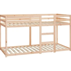 vidaXL Cama litera sin colchón madera maciza de pino 90x200 cm Natural Hot