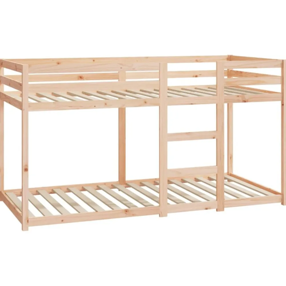vidaXL Cama litera sin colchón madera maciza de pino 90x200 cm Natural Hot