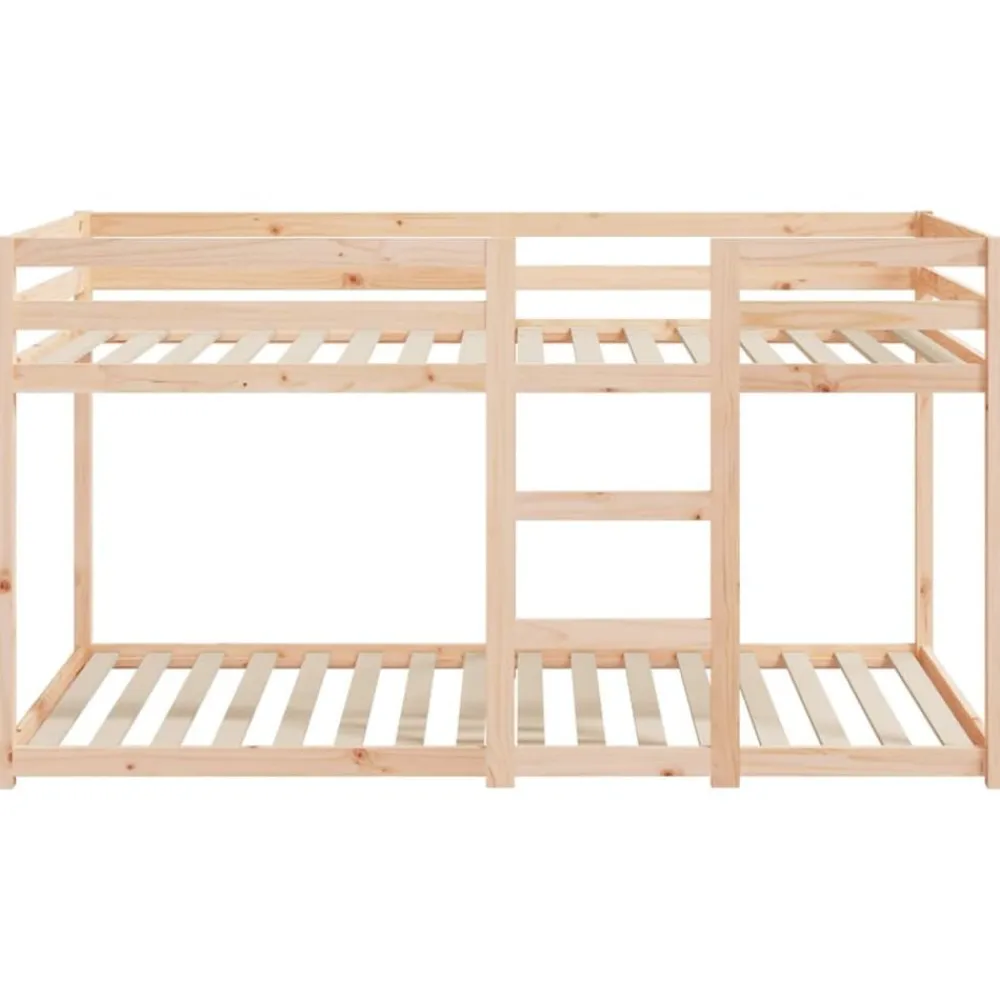 vidaXL Cama litera sin colchón madera maciza de pino 90x200 cm Natural Hot
