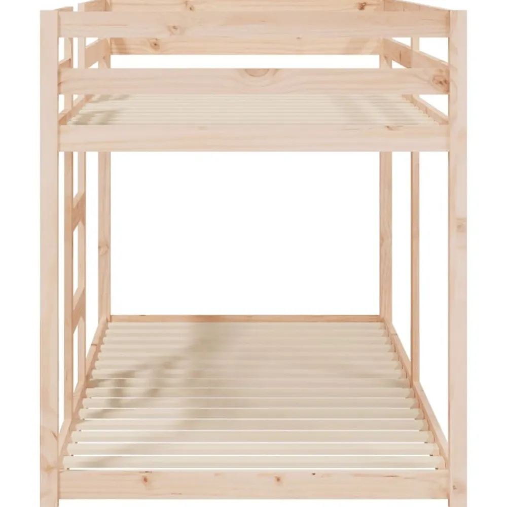 vidaXL Cama litera sin colchón madera maciza de pino 90x200 cm Natural Hot