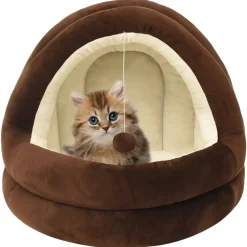 vidaXL Cama para gatos color marrón y crema 40x40x35 cm Marr&oacute;n