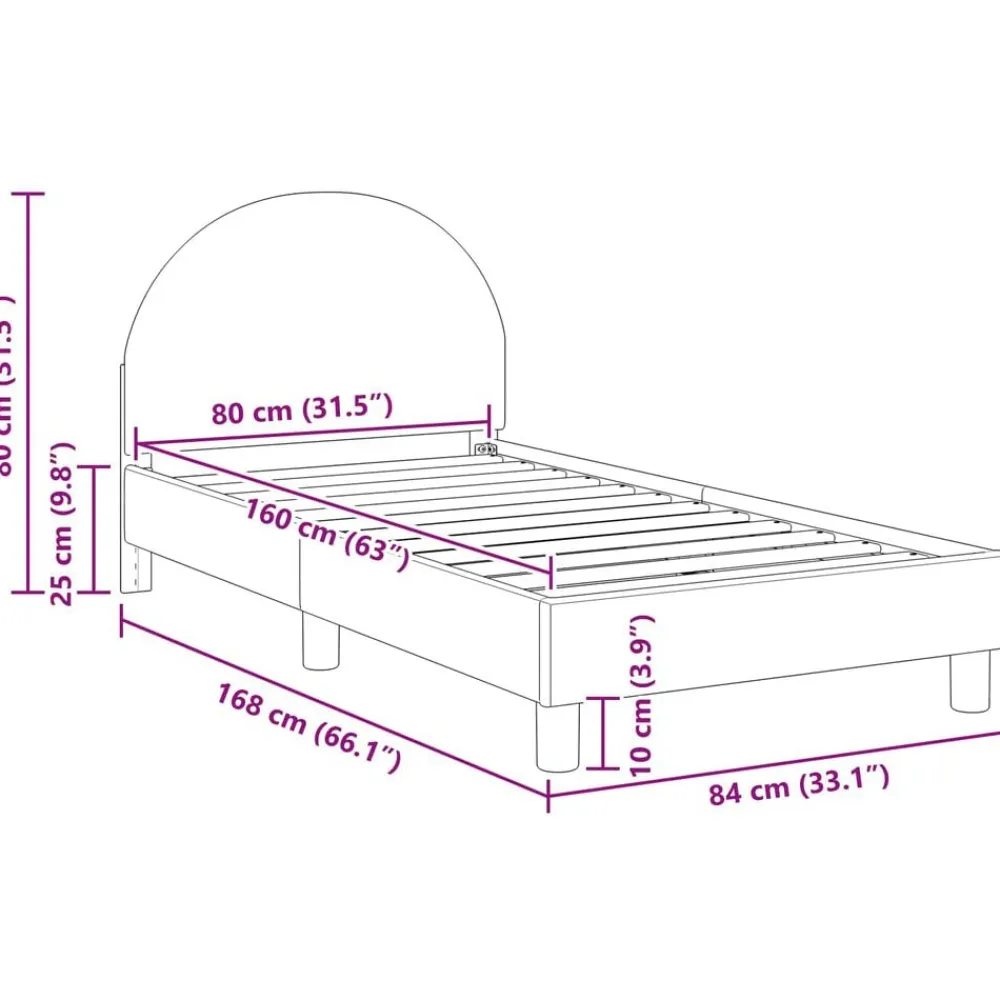 vidaXL Cama para niños con cabecero 80 x 160 cm Gris claro Clearance