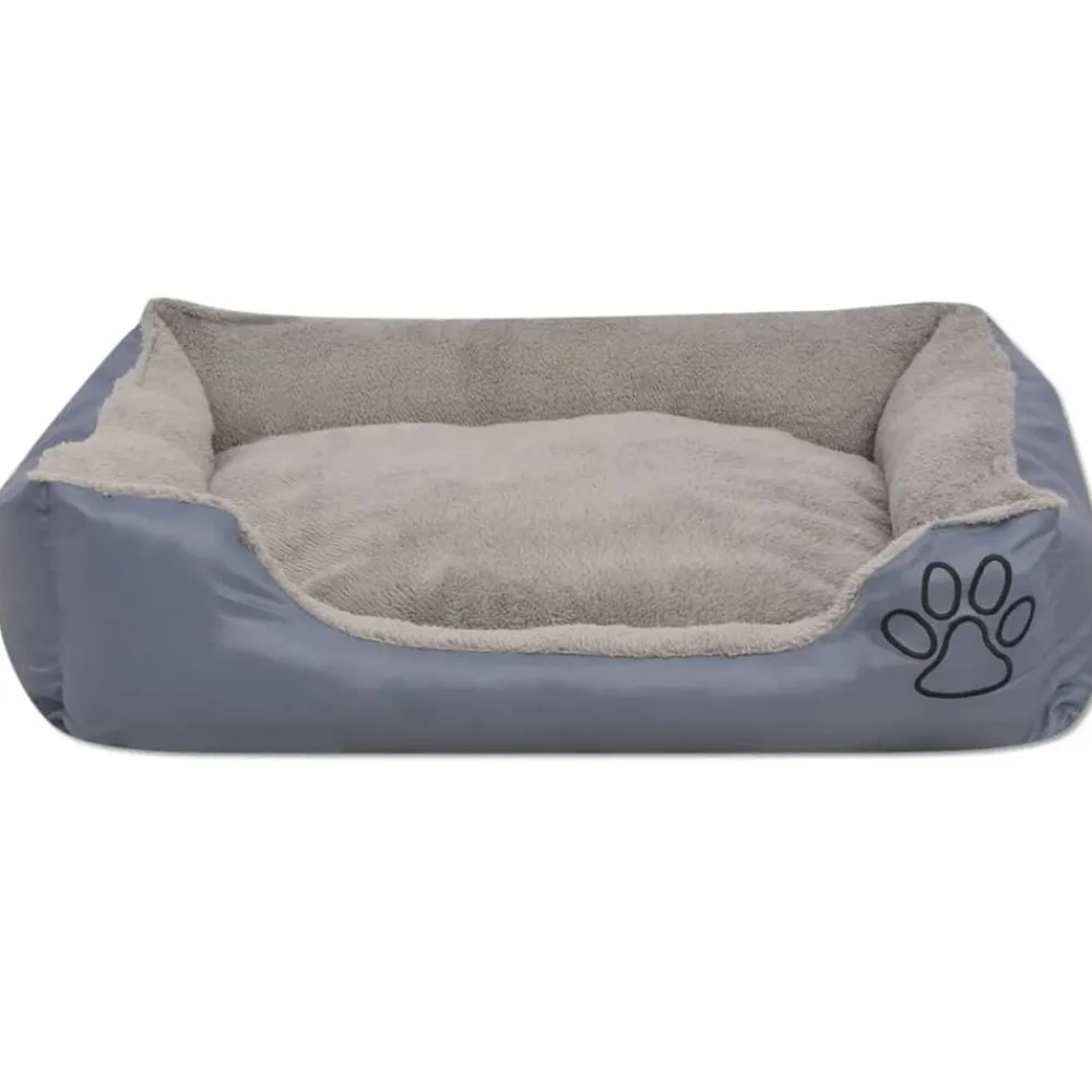 vidaXL Cama para perro con cojín acolchado talla S Gris Online