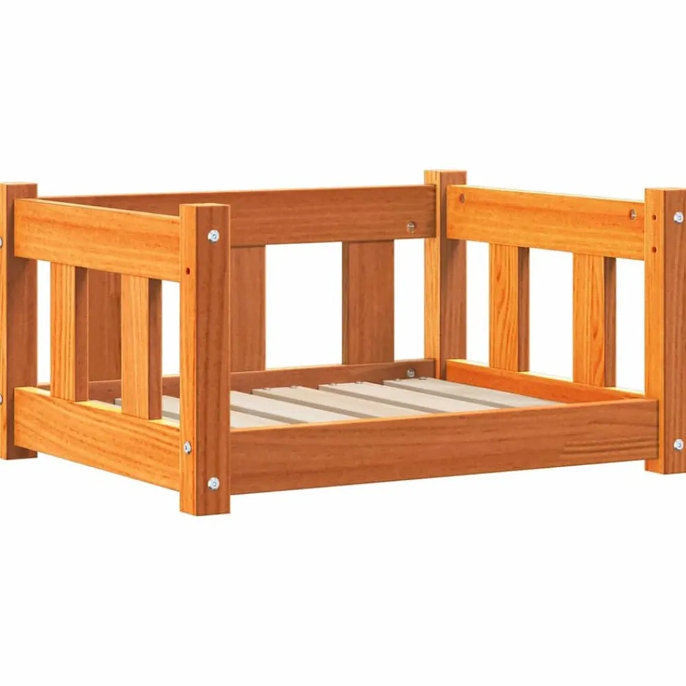 vidaXL Cama para perro con almacenamiento Marrón cera 55 x 45 x 28 cm Marrón cera Clearance