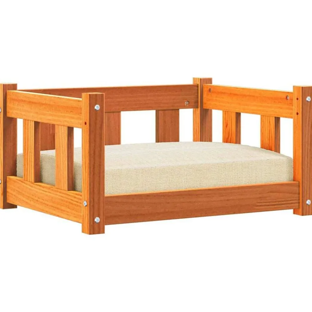 vidaXL Cama para perro con almacenamiento Marrón cera 55 x 45 x 28 cm Marrón cera Clearance