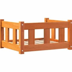 vidaXL Cama para perro con almacenamiento Marrón cera 55 x 45 x 28 cm Marrón cera Clearance