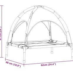 vidaXL Cama para perro Manual 62 x 48 x 61 cm Acero Azul marino