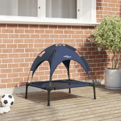 vidaXL Cama para perro Manual 62 x 48 x 61 cm Acero Azul marino