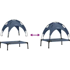 vidaXL Cama para perro Manual 62 x 48 x 61 cm Acero Azul marino