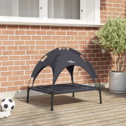 vidaXL Cama para perro Manual 63 x 49,5 x 60 cm Acero Negro New