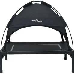 vidaXL Cama para perro Manual 63 x 49,5 x 60 cm Acero Negro New