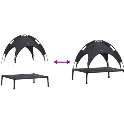 vidaXL Cama para perro Manual 63 x 49,5 x 60 cm Acero Negro New