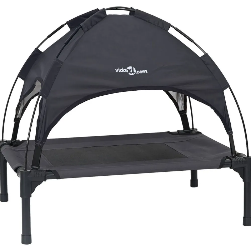 vidaXL Cama para perro Manual 62 x 48 x 61 cm Acero Negro Discount