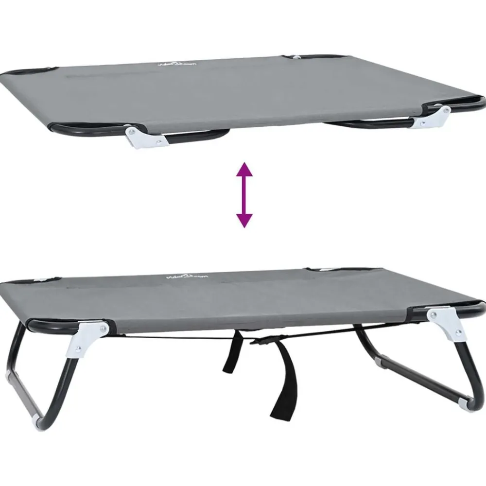 vidaXL Productos Para Mascotas-Cama para perro Manual 70 x 46 x 18 cm Acero
