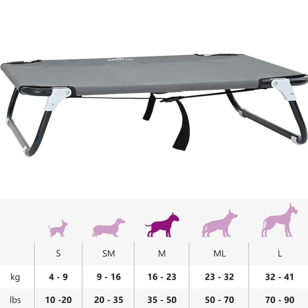 vidaXL Productos Para Mascotas-Cama para perro Manual 80 x 55 x 18 cm Acero