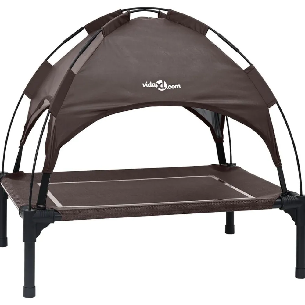 vidaXL Cama para perro Manual Marrón 63 x 49,5 x 60 cm Acero Marrón