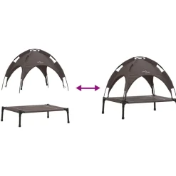 vidaXL Cama para perro Manual Marrón 63 x 49,5 x 60 cm Acero Marrón