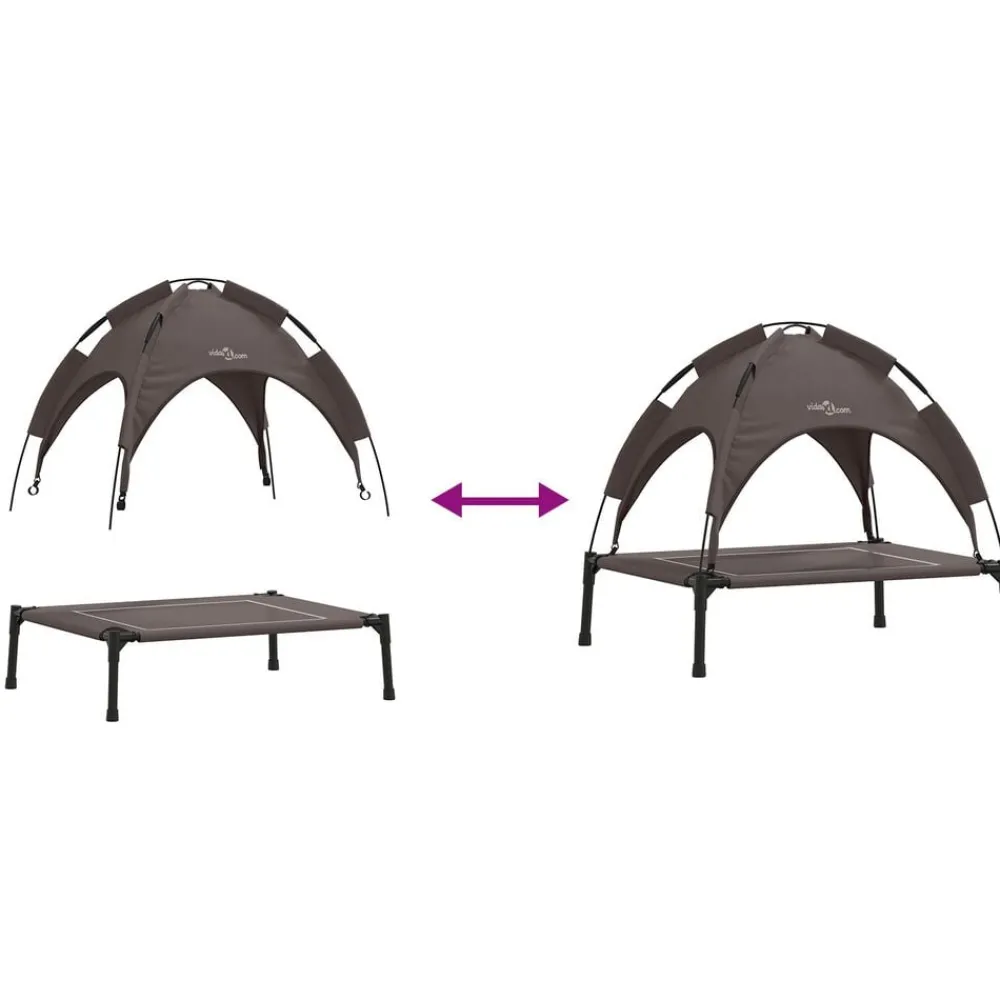 vidaXL Cama para perro Manual Marrón 63 x 49,5 x 60 cm Acero Marrón