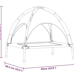 vidaXL Cama para perro Manual Marrón 63 x 49,5 x 60 cm Acero Marrón