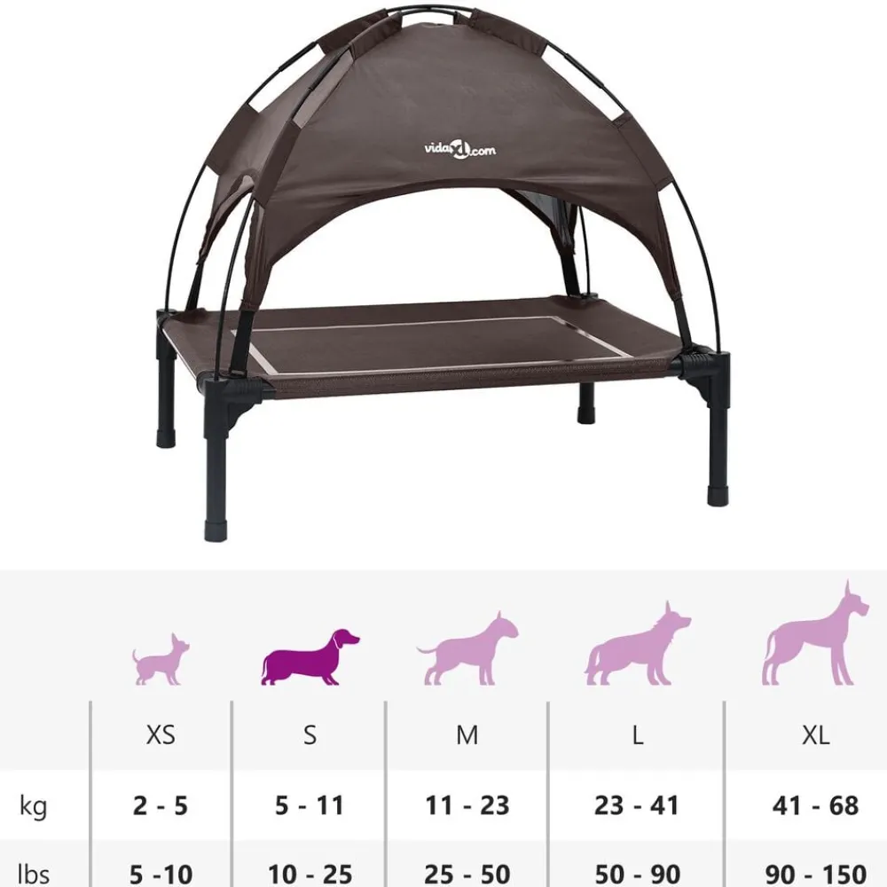vidaXL Cama para perro Manual Marrón 63 x 49,5 x 60 cm Acero Marrón