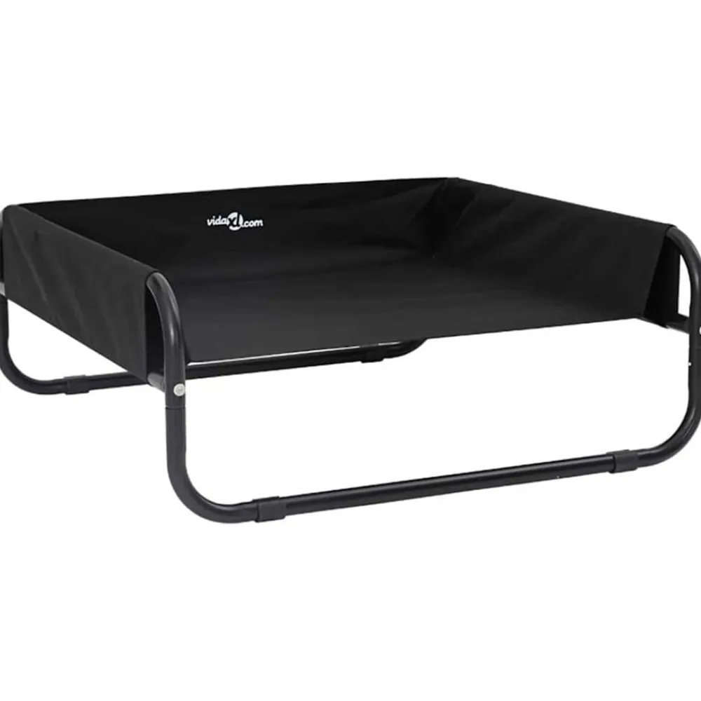 vidaXL Cama para perro Manual 75 x 75 x 30 cm Acero Negro Hot
